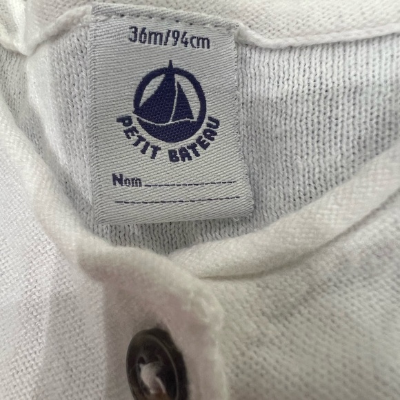 🤍👶Petite Bateau👶🤍Girls White Button Up Cardigan Size 36 Months - Picture 3 of 3